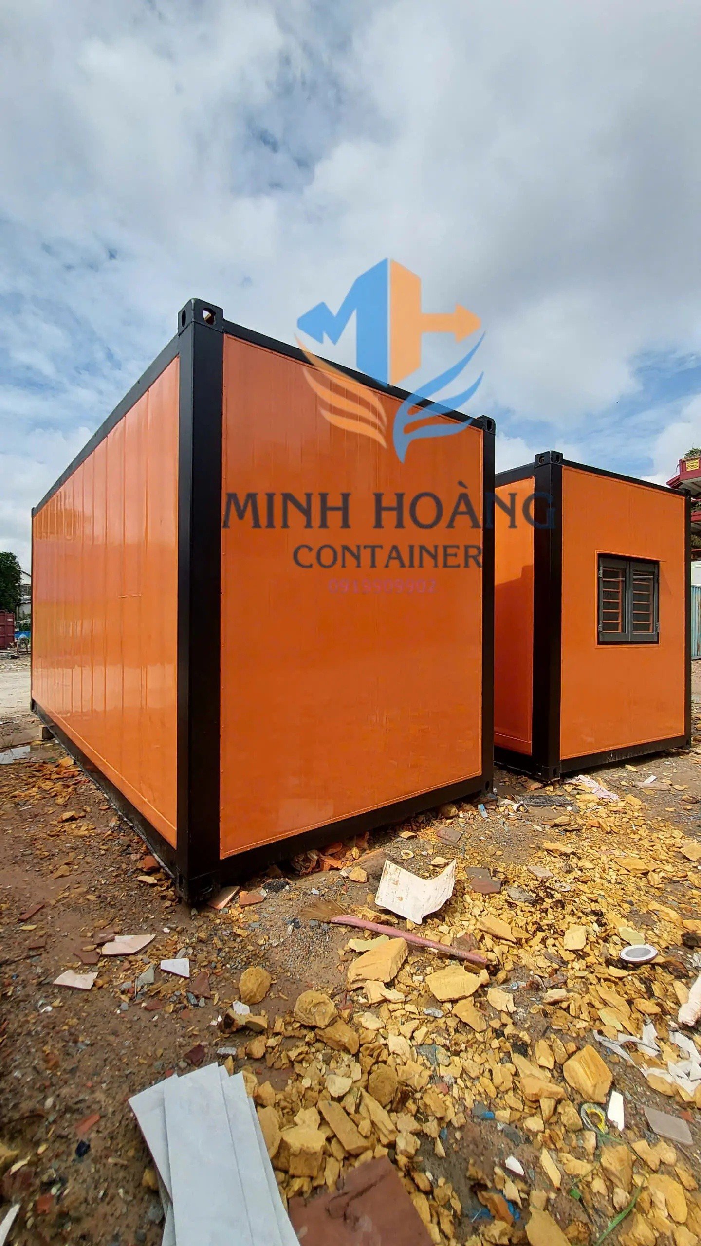 Container Văn Phòng 20 Feet Cam Viền Đen Vỏ Lạnh Mẫu 2
